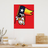 Poster Houston Champ Texas Drapeau astronaute Space City (Cuisine)