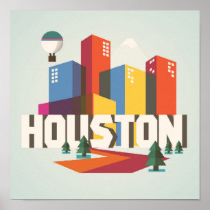 Poster Houston   Cityscape Design