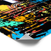 Poster Houston, Texas couvert de graffitis (Coin)