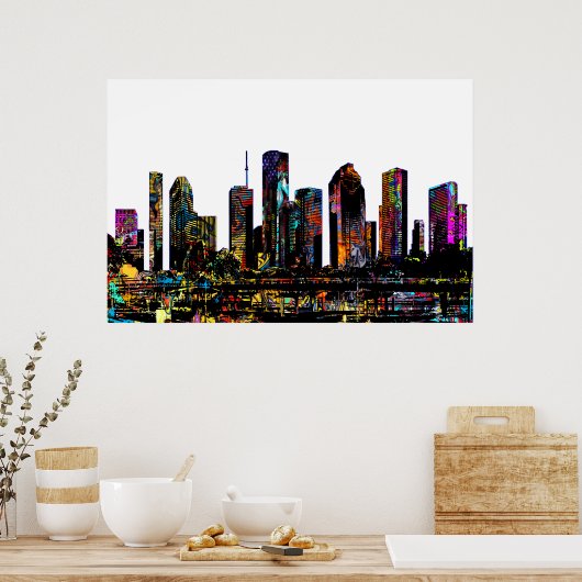 Poster Houston, Texas couvert de graffitis (Cuisine)