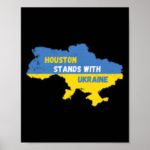 Poster Houston Texas est aux côtés de l'Ukraine