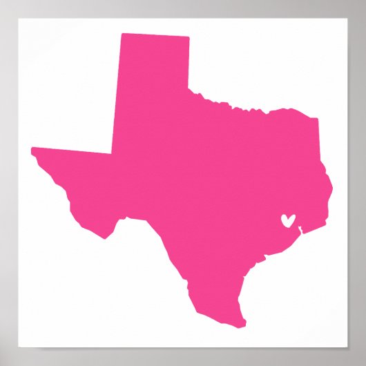 Poster Houston, Texas Love (Devant)