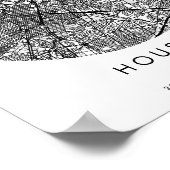 Poster Houston Texas Minimal Modern Circle Street Carte (Coin)