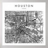 Poster Houston Texas Minimal Modern Street Map (Devant)
