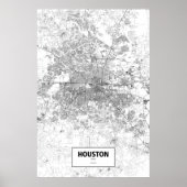 Poster Houston, Texas (noir sur blanc) (Devant)