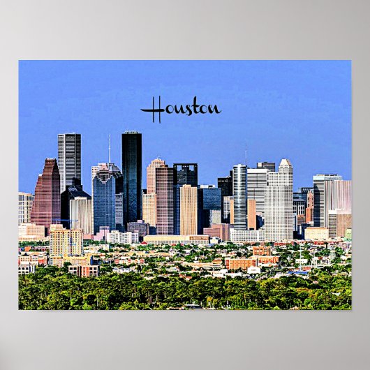 Poster Houston, Texas pittoresque, photo de la ville (Devant)