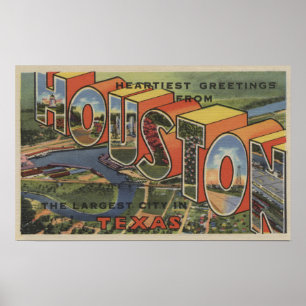 Poster Houston, Texas - Scènes de grandes lettres 2