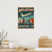 Poster Houston, Texas - Vintage (Cuisine)