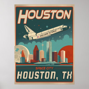 Poster Houston, Texas - Vintage