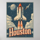Poster Houston, Texas Vintage (Devant)