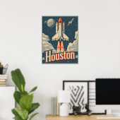 Poster Houston, Texas Vintage (Bureau à domicile)