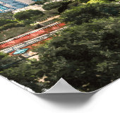 Poster Houston Texas Vintage Retro Travel Aquarelle (Coin)