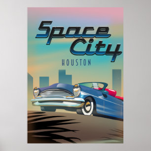 Poster Houston, ville de l'espace