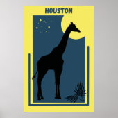 Poster Houston Zoo Texas Vintage Giraffe (Devant)