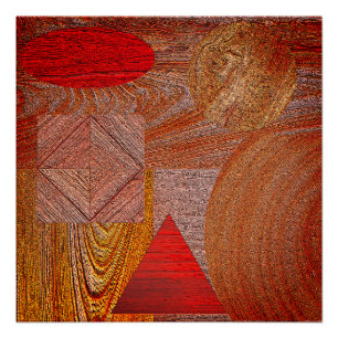 Poster Hout - gestructureerde geometrische vormen Perfect Poster