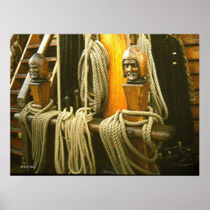 Poster - Houten kappers met carved