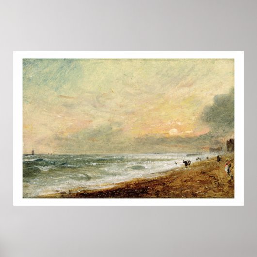 Poster Hove Beach, c.1824 (huile sur papier sur panneau) (Devant)