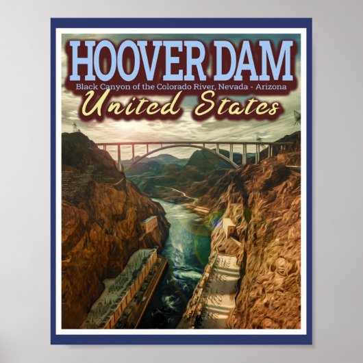 POSTER HOVER DAM - COLORADO RIVER - NEVADA - ARIZONA USA (Devant)