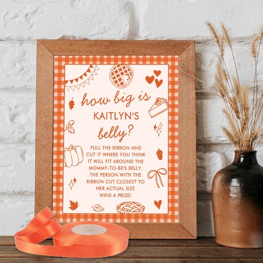 Poster How Big Is Mommy's Belly? Baby Shower Game