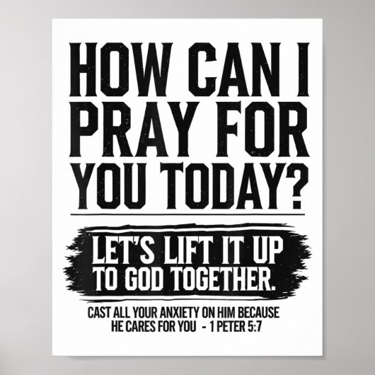 Poster How Can I Pray For You Today Christian Bible Need (Devant)