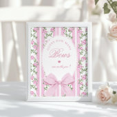 Poster How many Bows Guessing Game Coquette Bow Pink