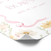 Poster How many Bows Pink Floral Bow Baby Shower game (Coin)