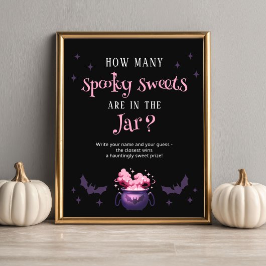 Poster How Many Candies Halloween Baby Shower Game