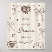 Poster How Many Coffee Beans Guessing Game Sign (Devant)