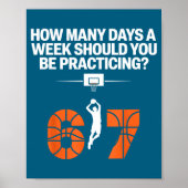 Poster How Many Days Funny 67 Meme Basketball Practicing  (Devant)