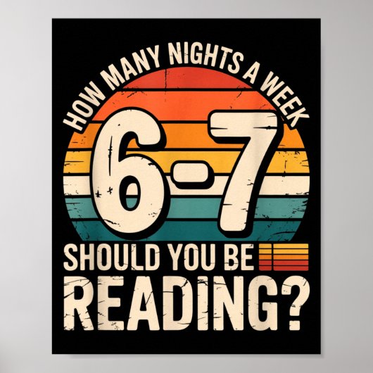 Poster How Many Night A Week Should You Be Reading 6 7 Fu (Devant)