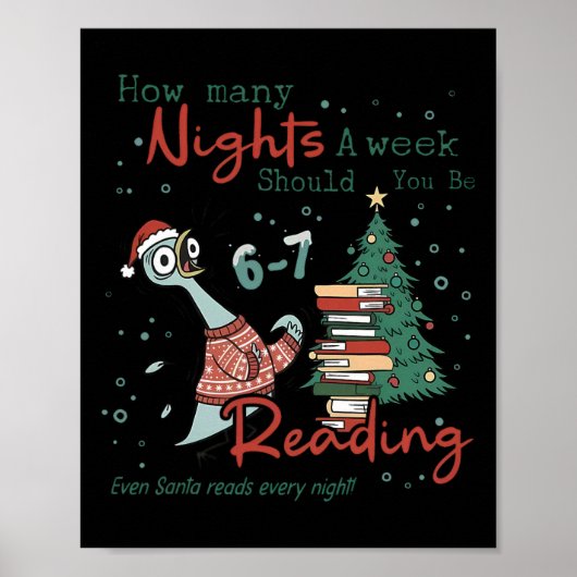 Poster How Many Nights A Week Should You Be Reading 67 Te (Devant)