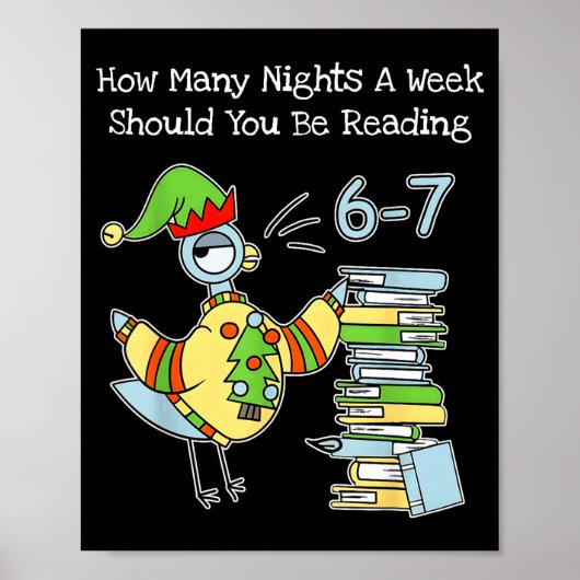 Poster How Many Nights A Week Should You Be Reading 6–7 F (Devant)