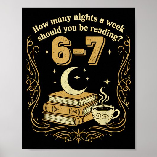 Poster How Many Nights A Week Should You Be Reading 6 7 M (Devant)