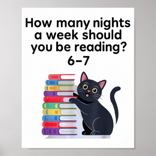 Poster How Many Nights A Week Should You Be Reading 6-7 R (Devant)
