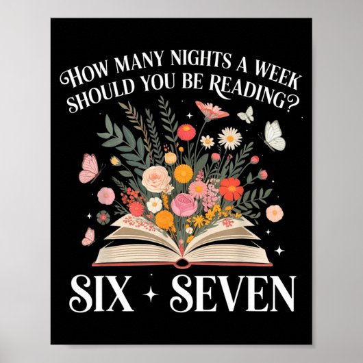Poster How Many Nights A Week Should You Be Reading 6-7 S (Devant)