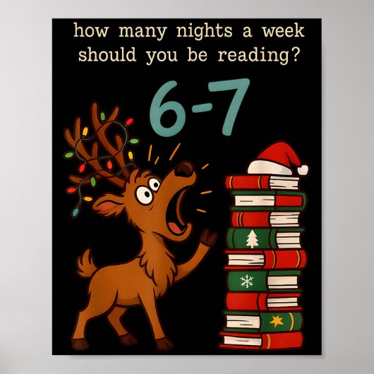 Poster How Many Nights A Week Should You Be Reading 6 7 S (Devant)