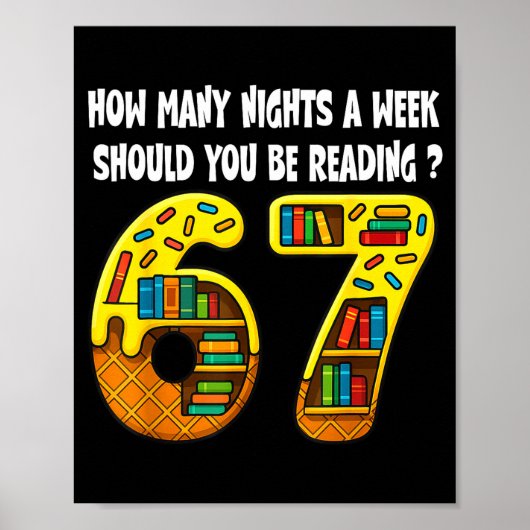 Poster How Many Nights A Week Should You Be Reading 6-7 T (Devant)