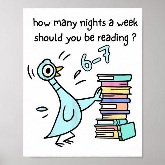 Poster How Many Nights A Week Should You Be Reading 6-7 T (Devant)