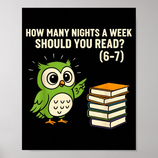 Poster How Many Nights A Week Should You Read_ 6–7 Fun Re (Devant)
