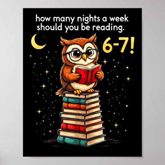 Poster How Many Nights A Week Should You Read_ 6–7 Fun Te (Devant)