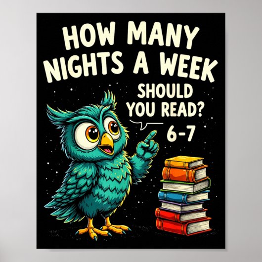 Poster How Many Nights A Week Should You Read_ 6–7 Fun Te (Devant)
