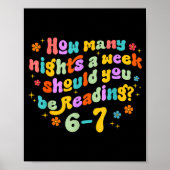 Poster How Many Nights Reading 67 Funny Meme Six Seven Te (Devant)