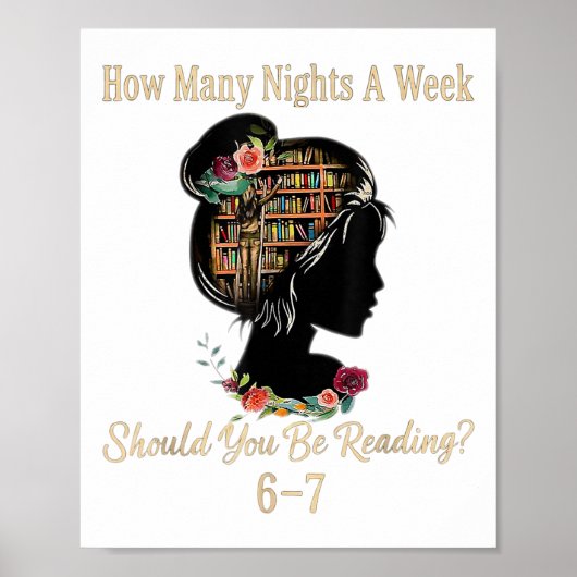 Poster How Many Nights Reading 67 Funny Meme Six Seven Te (Devant)