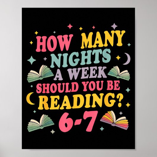 Poster How Many Nights Reading 67 Meme Six Seven Teacher  (Devant)