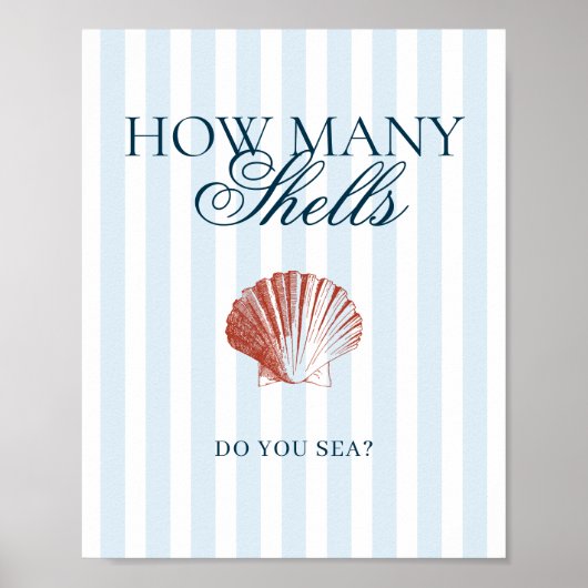 Poster How many Shells Guessing Game (Devant)