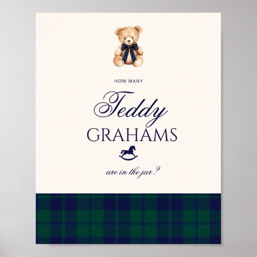 Poster How many teddy grahams Teddy Bear Red Bow (Devant)