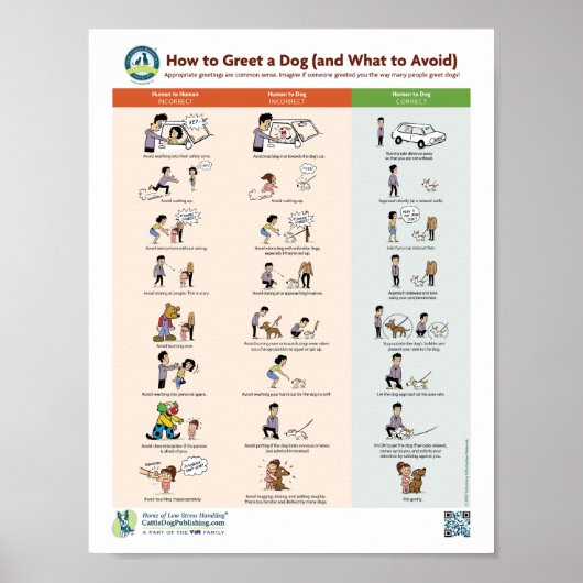 Poster How to Greet a Dog (and What to Avoid) (Devant)