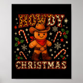 Poster Howdy Christmas Cowboy Gingerbread Design (Devant)