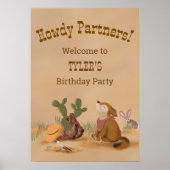 Poster Howdy Partners Wild West Welcome Sign (Devant)