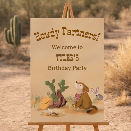 Poster Howdy Partners Wild West Welcome Sign